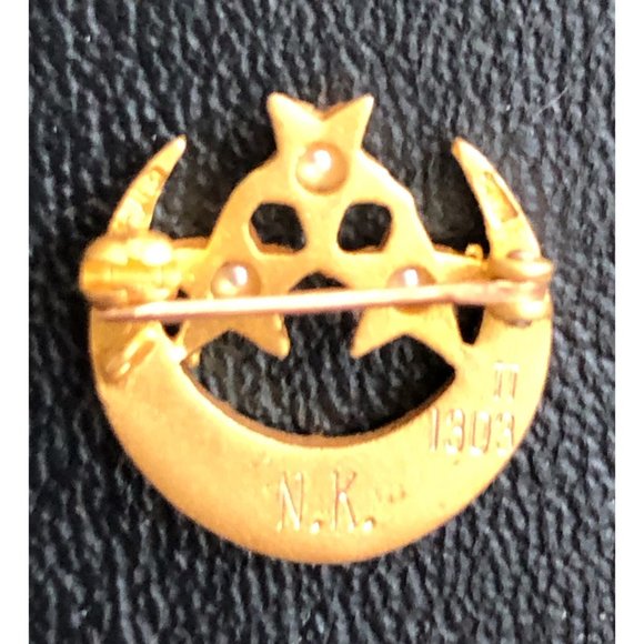 Tridelta Sorority Pins - Stars & Crescent Badge and Green/Silver New Member Pin - Picture 4 of 6